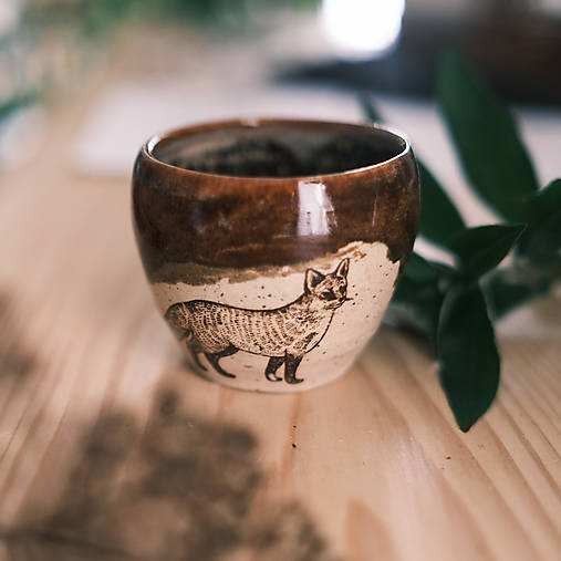 Nádoby - Preso šálka s motivem zvířat (Liška) - 16166757_