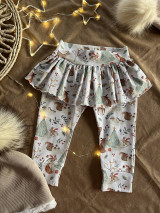 Detské oblečenie - Vianočné legíny so sukničkou - 16166954_