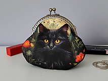 Peňaženky - Minitaštička/peněženka - Černá kočka - 16163597_