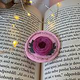 Brošne - Ružová mini brošňa s kvetom lásky - 16164433_