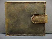 Pánske tašky - Pánska kožená peňaženka s gravírovaním:s venovaním, s textom-vlastný text/logo/iniciály  HNEDÁ - 16165352_