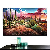 Kaktusy pri západe slnka (80x50)