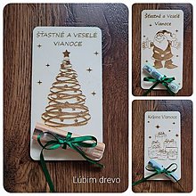 Darčekové poukážky - Vianočná karta na peniaze - 16166942_