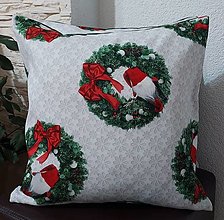 Úžitkový textil - Vianočné obliečky na vankúše  (Škriatok a vianočný veniec/kombinované) - 16169901_