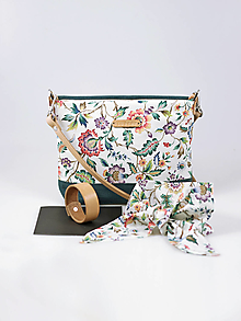 Kabelky - Darčekový set - exkluzívna dámska malá kabelka so šatkou okolo krku a náramkom "Isabelle" - 16169172_