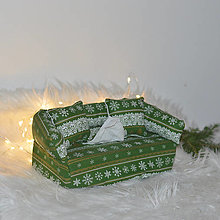Dekorácie - Gaučík-vianočný zelený - 16167572_