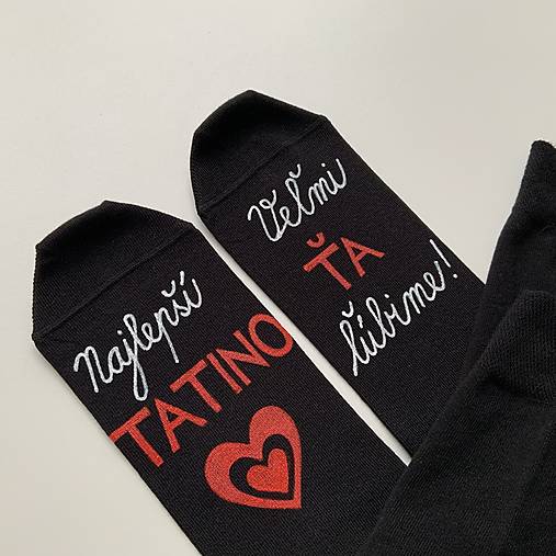 Maľované ponožky pre najlepšieho ocka / tata / tatina / ocinka (Na čiernych mix)
