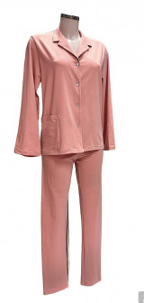 Nočná bielizeň - dámske dlhé bavlnené pyžamo LÍZA - 16167523_