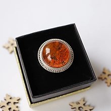 Prstene - Strieborný prsteň s jantárom "Pamäť vekov" - 16168070_