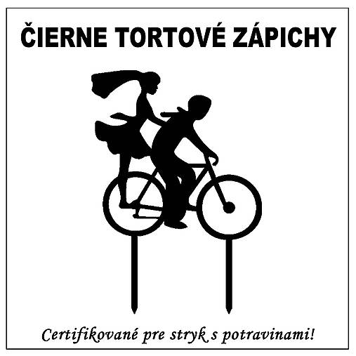Dekorácie - Tortový zápich obrazový - čierny - 16169543_