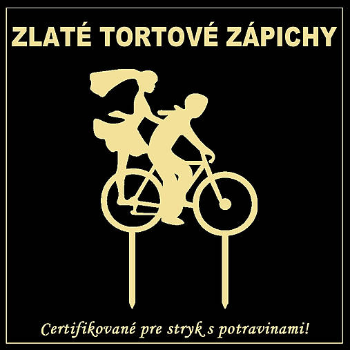 Dekorácie - Tortový zápich obrazový - Zrkadlovo - zlatý - 16169544_