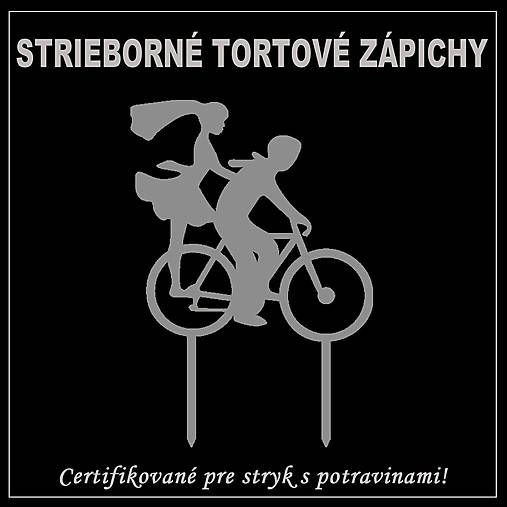 Dekorácie - Tortový zápich obrazový - Zrkadlovo - strieborný - 16169545_