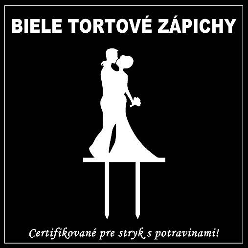 Dekorácie - Tortový zápich obrazový - Biely - 16169559_