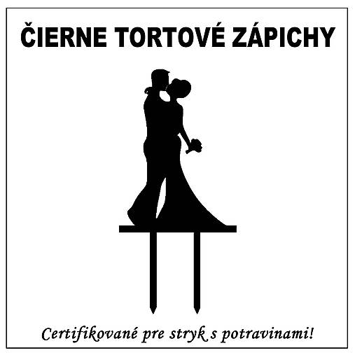 Dekorácie - Tortový zápich obrazový - čierny - 16169566_