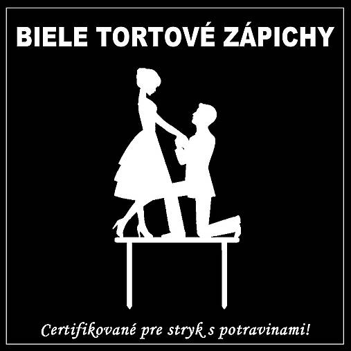 Dekorácie - Tortový zápich obrazový - Biely - 16169575_