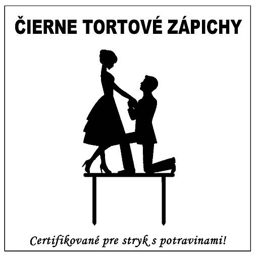 Dekorácie - Tortový zápich obrazový - čierny - 16169576_