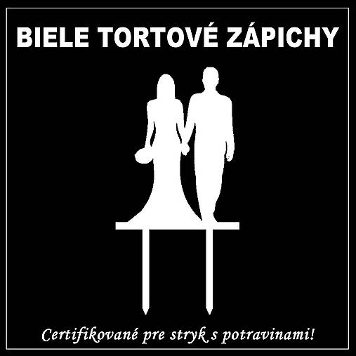 Dekorácie - Tortový zápich obrazový - Biely - 16169579_