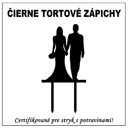 Dekorácie - Tortový zápich obrazový - čierny - 16169580_