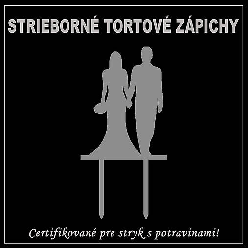 Dekorácie - Tortový zápich obrazový - Zrkadlovo - strieborný - 16169583_