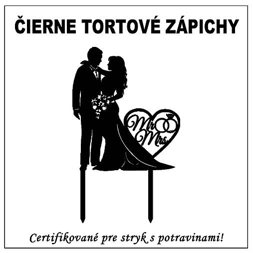 Dekorácie - Tortový zápich obrazový - čierny - 16169587_