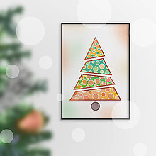 Grafika - Nielen vianočný stromček geometrický (kolečká A3) - 16170609_