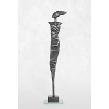 Sochy - Ľadová kráľovná, cínová socha, moderná, kovová, výška 24,5 cm - 16171703_