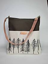 Veľké tašky - Taška (bavlna, ľan, koža) stromy green - 16171047_
