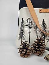 Veľké tašky - Taška (bavlna, ľan, koža) stromy - 16171063_
