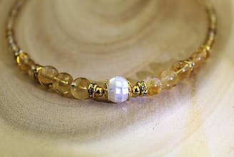 Náhrdelníky - citrín perleť náhrdelník luxusný - 16172703_