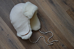 Detské čiapky - Baranica 100% ovčia vlna vanilková - 16171201_