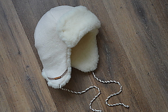 Detské čiapky - Baranica 100% ovčia vlna vanilková - 16171202_