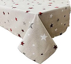 Úžitkový textil - Vianočný obrus - hviezdičky - 16176903_