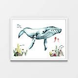 Kresby - Art Print - veľryba - 16175255_