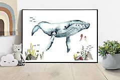 Kresby - Art Print - veľryba - 16175258_