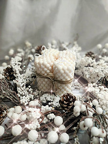 Sviečky - Adventné sviečky - biele perlové - 16175236_