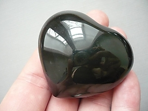 Minerály - Srdce - obsidián duhový 53 mm, č.1f - 16176072_