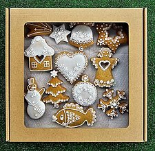 Dekorácie - Vianočná medovníková krabička - 16176986_