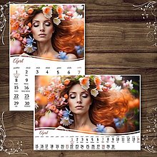 Papiernictvo - kalendár digitálna grafika: žena s kvetmi - 16178942_
