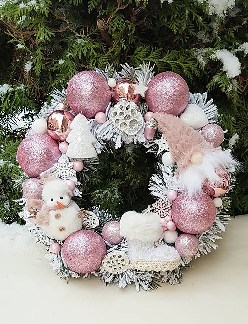 Dekorácie - staroružový vianočný veniec na dvere 33 cm - 16179814_