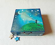 Úložné priestory & Organizácia - Drevená krabička Dievčatko a hviezdy - 16177738_