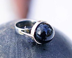Prstene - Nerezový prsten ....." Black ball " - 16179119_
