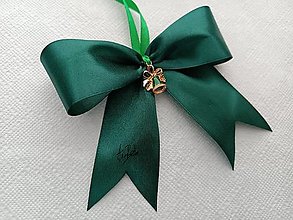 Dekorácie - Smaragdové zelené mašle na vianočný stromček - 16178339_