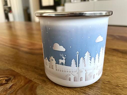 Nádoby - Vianočný smaltovaný hrnček - zľava - 16178622_