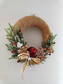 Dekorácie - Vianočný veniec na dvere - 16179907_