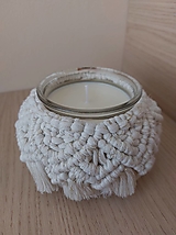 Sviečky - Sójová macramé sviečka smotanovozlatá deluxe XXL - 16179870_