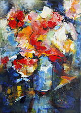 Obrazy - Váza plná kvetov III. - 16177755_