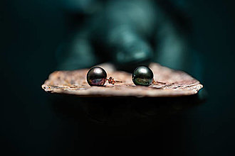 Náušnice - Náušnice Moana z ružového zlata s tahitskou perlou - 16178131_