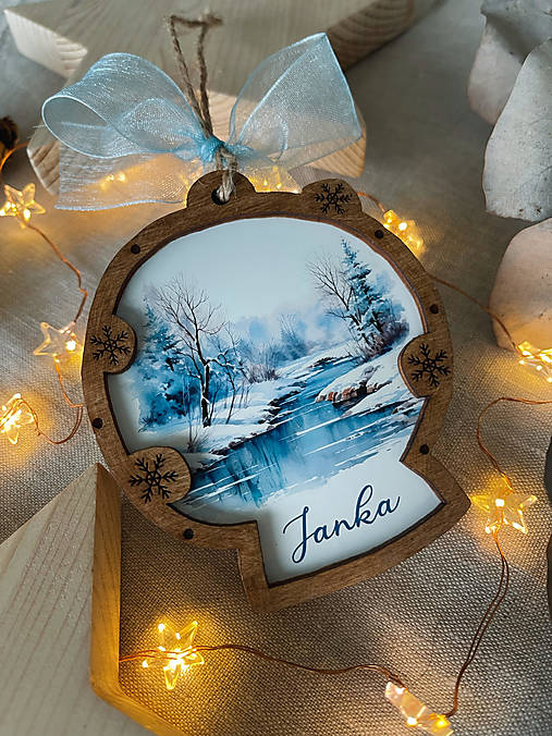 Dekorácie - Vianočná ozdoba Snehová krajinka - 16181640_