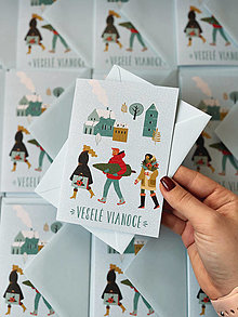 Papiernictvo - Vianočná pohľadnica dedina - 16181841_