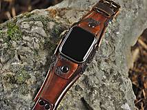 Náramky - Hnedý kožený remienok pre apple hodinky - 16183841_